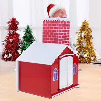 Elektros Dainavimo Laipiojimo Kaminas Santa Claus Lėlė su Muzika Žaislas Dovanos