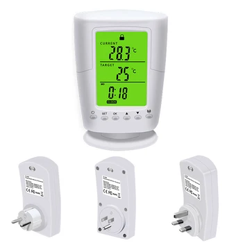 ES/JAV/UK Plug Belaidis Programuojamas Termostatas Lizdų Baltos spalvos LCD Namo Protingas Temperatūros Kontrolės Lizdas Naujas