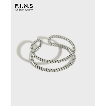 F. I. N. S Minimalizmas 925 Sterlingas Sidabro Žiedai Moterims Paprasta Retro Dvigubo Sluoksnio Pasukti Pirštą Žiedas Mados Žiedai Moterims 2019
