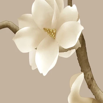 Foto Tapetai Kinų Stiliaus Ranka-dažytos Gėlių Ir Paukščių Skaičius Magnolia Gėlių Freskomis Kambarį Tyrimą, Namų Dekoro Tapetai