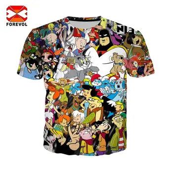 Garsiausių anime 80s 90s animes marškinėlius 3d spausdinimo Vasaros t-marškinėliai, Mados, dėl Vyrų, Moterų, negabaritinių Marškinėliai homme hip-hop Sweatwear