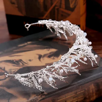 Gotikos karūna lankelis už nuotaka Rožančiai Karalienė Derliaus crystal Crown kalnų krištolas Nuotakos vestuvių plaukų papuošalai