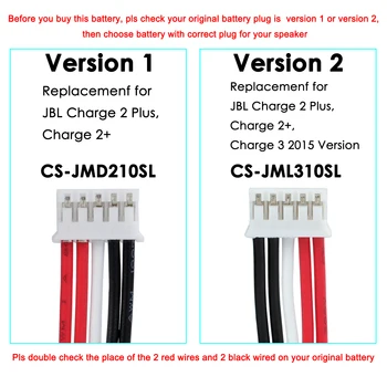 GSP1029102R 6200mAh Baterija JBL Mokestis 2 + Mokestis 2 Plius Mokestis 3 (Versija)