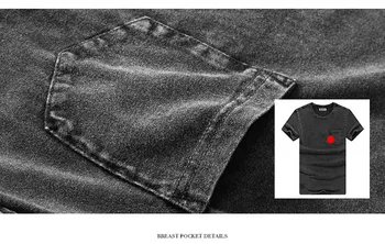 GustOmerD Mados Naujų Vasaros Stiliaus marškinėliai Kišenėje Kratinys Vyrai Prekės Rūbai Vyrams, Atsitiktinis vatos Pagaliukai trumpomis Rankovėmis Vyrams T shirts