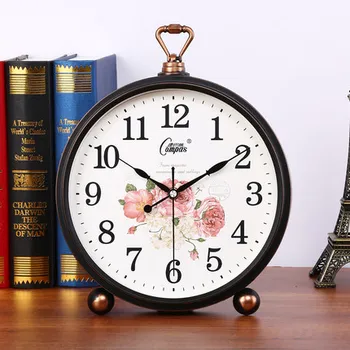 Gyvenamasis kambarys didelis sieninis laikrodis, Europos retro stalo laikrodis, šiuolaikinės kūrybos išjungimo laikrodis