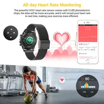 HopoFit smart watch moterų, vyrų Sporto vandeniui laikrodis Širdies ritmo miego stebėti Telefono Skambučių priminimas 