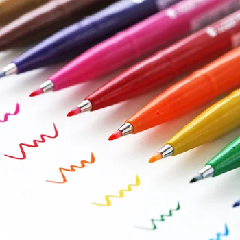 JIANWU 1pc naujų spalvų japonija Pentel pasirašyti teptuku pen Klestėti Specialaus rašiklio Spalvos žymeklis parkeris Dažymo reikmenys