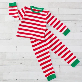 Karšto pardavimo vaikų boutique drabužių raudonos juostelės kūdikių apranga kalėdų kūdikių apranga mergina medvilnės pižama komplektas