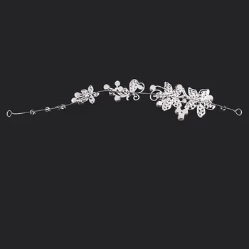 Korėjos Mados White Crystal Imituojamas Perlai Lankelis Headpieces Vestuvių Vestuvių Nuotaka Plaukų Aksesuarai bijoux de tete mariage