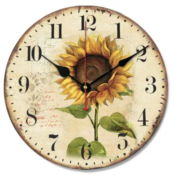 Kvarco Sieninis Laikrodis retro laikrodis Paprastas Medinis Sieninis Laikrodis Baras Kambarį Skersmuo 30cm