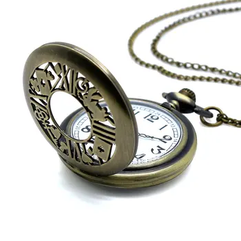 Laikas Magija Bronza Vyrų Kvarco Kišeniniai Vaikščioti Poket Žiūrėti Atidaryti Veido Derliaus Fob Laikrodis Arabų Numeris Dovanos Reloj Mujer