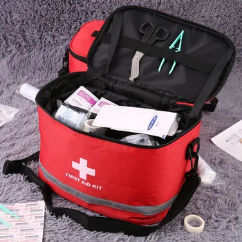 Lauko Pirmosios Pagalbos Rinkinys Sporto Kempingas Maišelį Namų Skubios Medicinos pagalbos, Išgyvenimo Paketo, Raudona Nailono Ryškus Kryžiaus Simbolis Crossbody krepšys