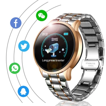 LIGE Plieno Juosta Smart Watch Vyrų Fitneso Tracker, Širdies ritmą, Kraujo Spaudimą, Stebėti Sporto Vandeniui Smartwatch 