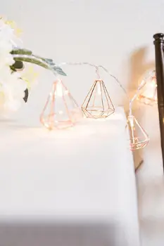 LumiParty LED Rose Gold Geometrinis Šešiakampių String Šviesos Vestuves Namų Dekoro Šiltai Balta Šviesa