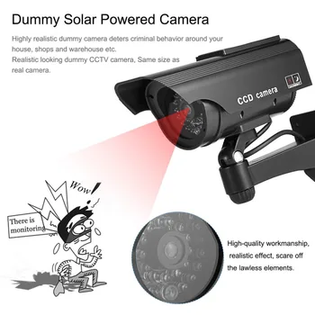 Manekeno Kameros Saulės Baterija Mirksi Mirksi LED Netikrą Patalpų ir Lauko Stebėjimo Saugumo Kameros Kulka VAIZDO Kamera