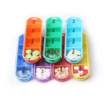 Medicinos Tabletes ' s Box Su 7 Dienas Pils Organizatorius Savaitės Plastiko Narkotikų Atveju Splitter Tablet Talpykla Vaistų, 7 Dienas