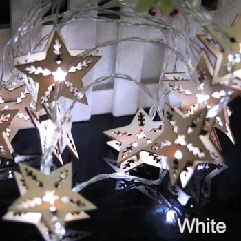 Mediniai Star LED Styginių Šviesos Lauko Vandeniui Atostogų Žiburiai su baterijomis, Fėja, Kalėdų Girliandą Apdailos JQ