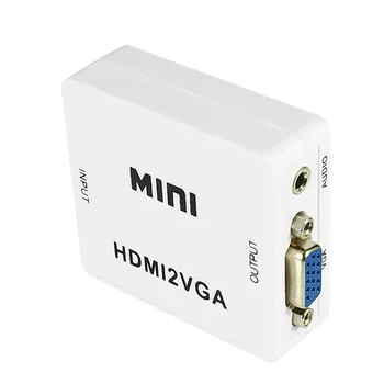 MINI HDMI suderinamus VGA Konverteris Lauke Adapteris HD1080P HDMI2VGA Su Garso Galia Xbox DVD PS3 Projektorius Converter Box