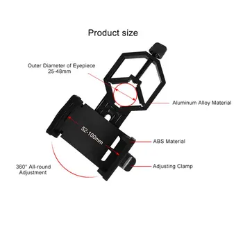 Mobilusis Telefonas Reguliuojamas Adapteris Tvirtinimo MicroscopeHD Anti-Shake Spotting Scope Teleskopas Apkaba Laikiklis Laikiklis, Skirtas 