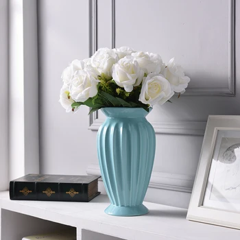 Modernus Minimalistinis Europoje Stiliaus Keraminių Gėlių Vazos, Papuošalai, Pratybos Gėlių Balta Vaza Vestuvių Namų Puošybai Keraminės Vazos
