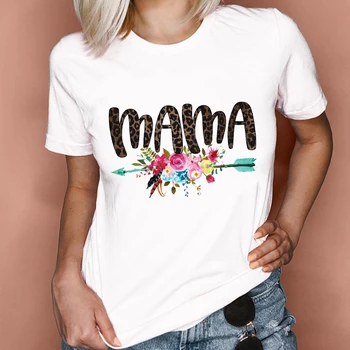 Moterys Grafikos Animacinių Filmų Laišką, Mama Mama, Mama, Myliu Stiliaus 2021 Saldus Mados Lady Drabužius Viršūnes Tees Spausdinti Moterų Marškinėlius (T-Shirt