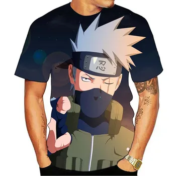 Naruto Mados Japonų Anime Marškinėliai Vyrams Sasuke Juokingas Animacinių filmų marškinėliai Atsitiktinis, Kietas Streetwear 3d Marškinėlius Hip-Hop Top Tee Vyriška