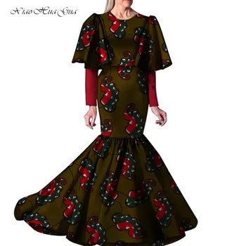 Nauja Afrikos Suknelės Moterims Šalis Atsitiktinis Vestuvių Data Dashiki Afrikos Ponios Ankara Ilgai Mermaid Dress Plius Dydis WY5263