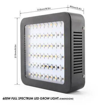 NAUJAS LED Grow Light 600W Fito Lempos Visą Spektrą Dual Chip Led vidaus Daigų Palapinė Šiltnamio efektą sukeliančių Gėlių Fitolamp Augalų Lempos