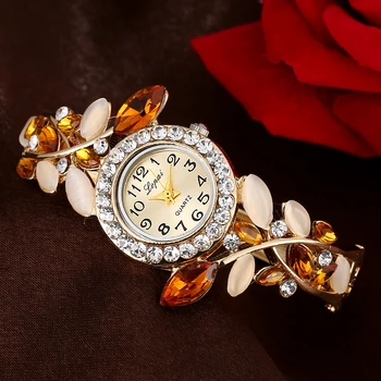 Naujas Mados Derliaus Moterų Suknelė Laikrodžiai Spalvinga Kristalų Moterų Apyrankės Žiūrėti Laikrodis Laisvalaikio Dovana Suknelė Laikrodis Raudona Laikrodžiai