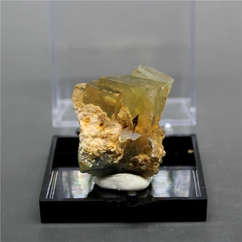 Naujas mineralinės！ Natūralus Reta, geltonos spalvos fluorito mineralinių egzempliorių Akmenys ir kristalai crystal Healing siųsti dėžutė dėžutės dydis 5.2 cm