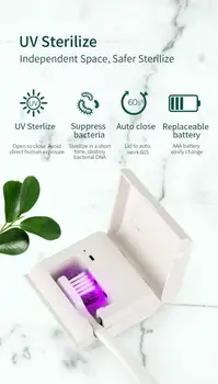 Nauji Karšto UV Šviesos dantų šepetėlį Sterilizer Punch-nemokamą dantų šepetėlį Turėtojas, Antibakterinis Uv dantų šepetėlį Sterilizer Box (be Baterijos)