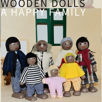 Nauji Mediniai Baldai Miniatiūriniai Žaislas mini medienos Lėlės šeimos lėlės Vaikai Vaikų namuose Žaisti žaislas berniukams, mergaitėms dovanų