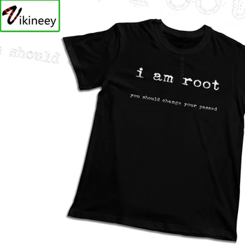O-kaklo Esu Šaknis Ubuntu Komandą Linux, Unix Įsilaužimo T-shirt Populiarus Unisex Natūralios Medvilnės La Camiseta Karšto Pardavimo