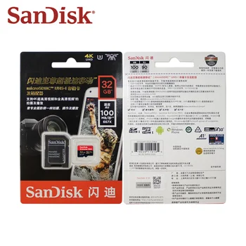 Originalios Sandisk Extreme PRO Kortelė 32GB A1 Klasė 10 UHS-I U3 Maksimalus Skaitymo Greitis 100MB/s V30 Mikro SD Kortelės Atminties Kortelę