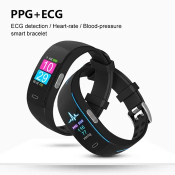 P3Plus Smart apyrankė PPG EKG fitneso sveikatos smart Juosta elektroniniai kraujospūdžio matavimas, Širdies ritmo monitorius 