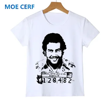 Pablo Escobar Vaikas Marškinėliai Kolumbijos Narkotikų magnatą Kartelių Pinigų Berniuko Marškinėlius Vasaros Mergaitė Camiseta Marškinėlius juokinga Viršūnes Kūdikių Trišakiai Z49-7