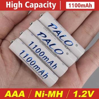 PALO naujas AAA baterija 1100mAh 1.2 V Ni-MH įkraunamos AAA baterijos, nuotolinio valdymo žaislas, šviesos, akumuliatoriaus Baterijų Laikiklį