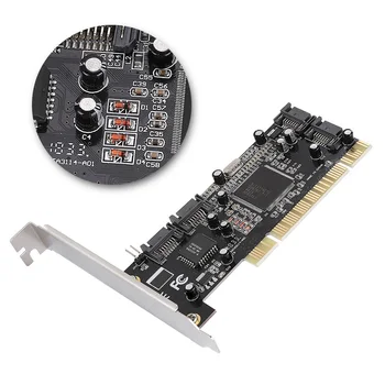 PCI 4 Vidaus SATA Prievado 1.5 Gbps Sil3114 Chipset RAID Valdiklio Kortelė, Kompiuterio Komponentų Praktinį Geros Kokybės
