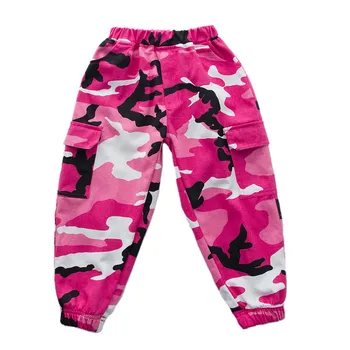 Pilka Pink Camo Kelnės Vaikams Hip Hop Šokių Drabužiai Mergaitėms Džiazo Kelnės, Kostiumai, Pramoginių Šokių Drabužių Komplektus