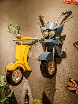 Retro Kaustytomis Geležies Motociklo Sienos Kabo Sienos Apdailos Juostą Parduotuvė Sienos Kabo Kūrybos Restoranas 3D Kambario Dekoro