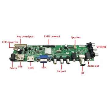Rinkinys LTN140AT26 TV LVDS USB HDMI WLED Signalas nuotolinio valdiklio plokštės skaitmeninis DVB-T (DVB-T2 1366X768 VGA, AV LED 40pin 14