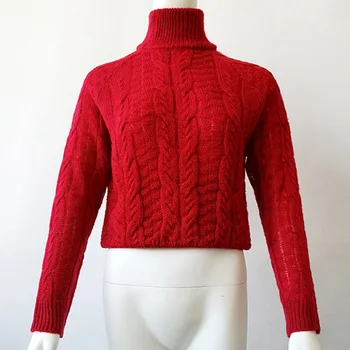Rudens žiemos golfo seksualus megztinis moterims kietas twist trumpas megztas megztinis korėjos silm juoda pasėlių viršuje Jumper ropa mujer 2020 m.