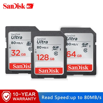 SanDisk Ultra 128GB 80MB/s, Class 10, SD SDHC SDXC Atminties Kortelę į SD kortelę 16GB 32GB 64GB Fotoaparato Parama europos sąjungos Oficialusis Patikra