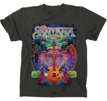 Santana Dvasinės Sielos Medžio Gitara Suaugusiųjų Muzikos kapela Roko T Marškinėliai, SAN-1028