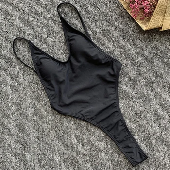 Seksualus bodysuits vientisas bikini 2019 Mujer monokini Aukštos sumažinti thong bikini V-kaklo maudymosi kostiumėlį moterų maudymosi kostiumėliai moterims Seksualus besimaudančių