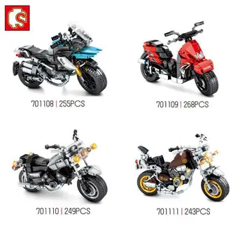 Sembo blokuoti 701101-18 įrangos pardavimas, biuro įrangos Motociklo Moto Miesto Transporto Automobilių Lenktynių Greičiu Motociklas Ss Modelio Kūrimo Bloką Plytų Žaislas Vaikams