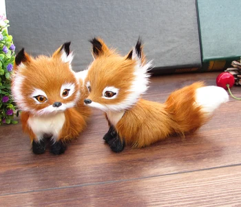 Simualtion brown fox 13x9cm modelis plastikiniai& kailis didelis galvos fox žaislas viena partija / 2 gabalus , namų puošybai Kalėdų dovana w5765