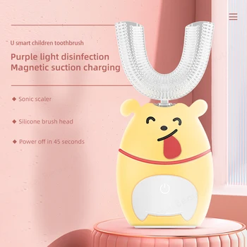 Smart U Elektrinis Dantų Šepetėlis Vaikams 360 Laipsnių Ultragarsinis Automatinio Teethbrush Animacinį Modelį, Vaikai, Sonic Silicio Dantų Šepetukas