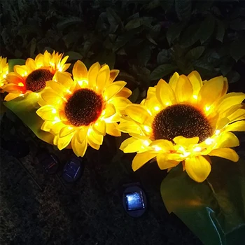 Sodo Apšvietimas Lauko Saulėgrąžų Kieme Dekoro Vejos Šviesos diodų (LED) Kraštovaizdžio Nakties Žibintas atsparus Vandeniui Saulėgrąžų Saulės Lempos PathLighting