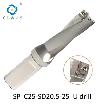 SP C25 SD20.5 20,5 MM - 25MM SD25 U Gręžimo Seklių Skylė pjovimo įterpti grąžtai 2D 3D 4D Greitas Grąžto CNC Dėl SP Tipo Įdėklai